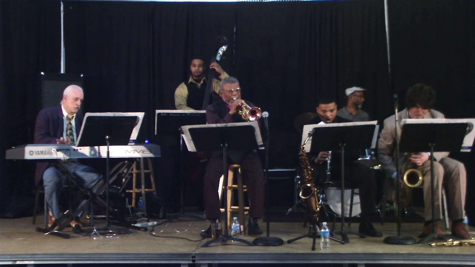 Marcus Belgrave and band performing during the 2014 International Jazz Day concert organized by Bill Foster at the Virgil Carr Center
