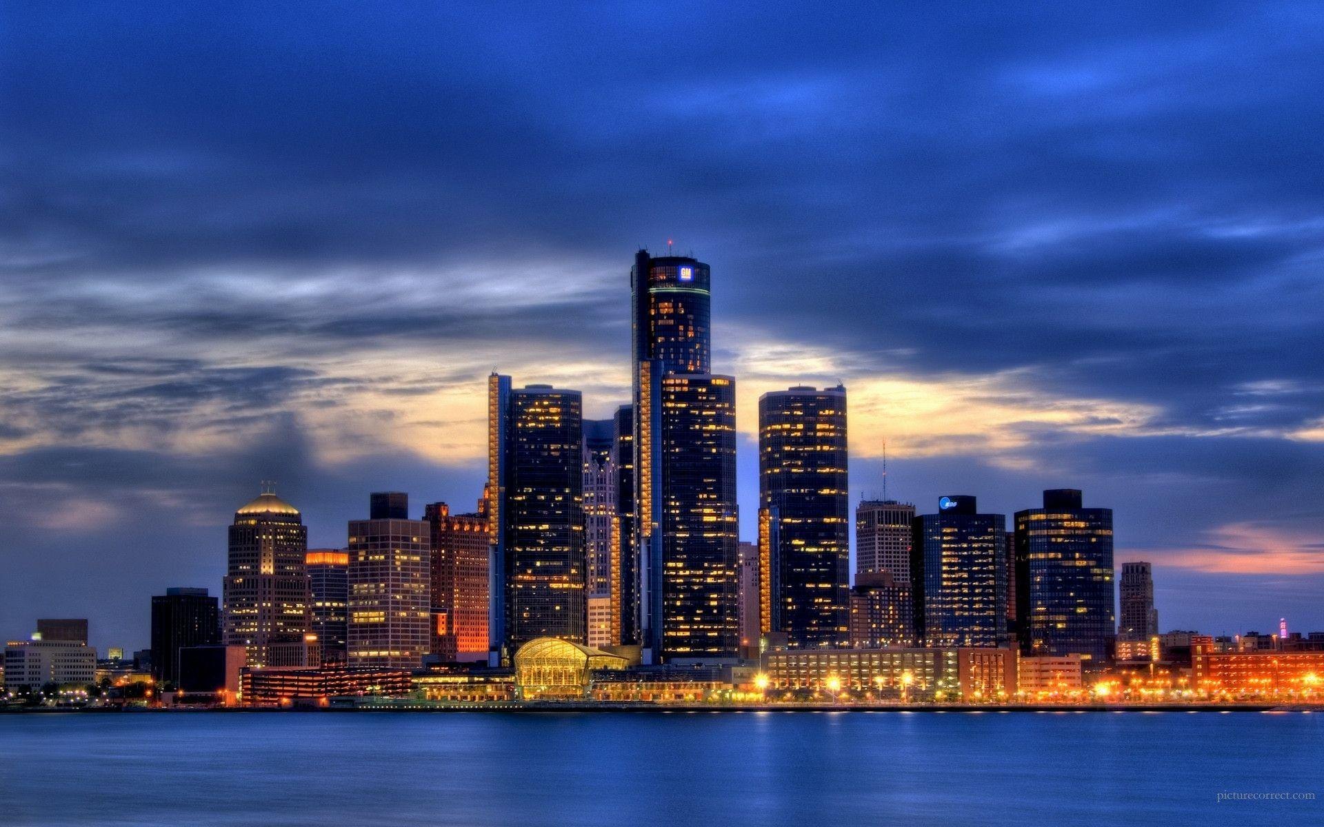 The Detroit skyline