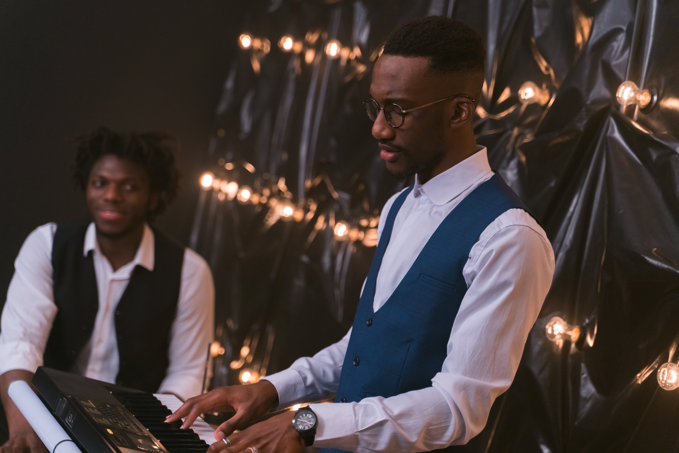 Jazz musicians performing together